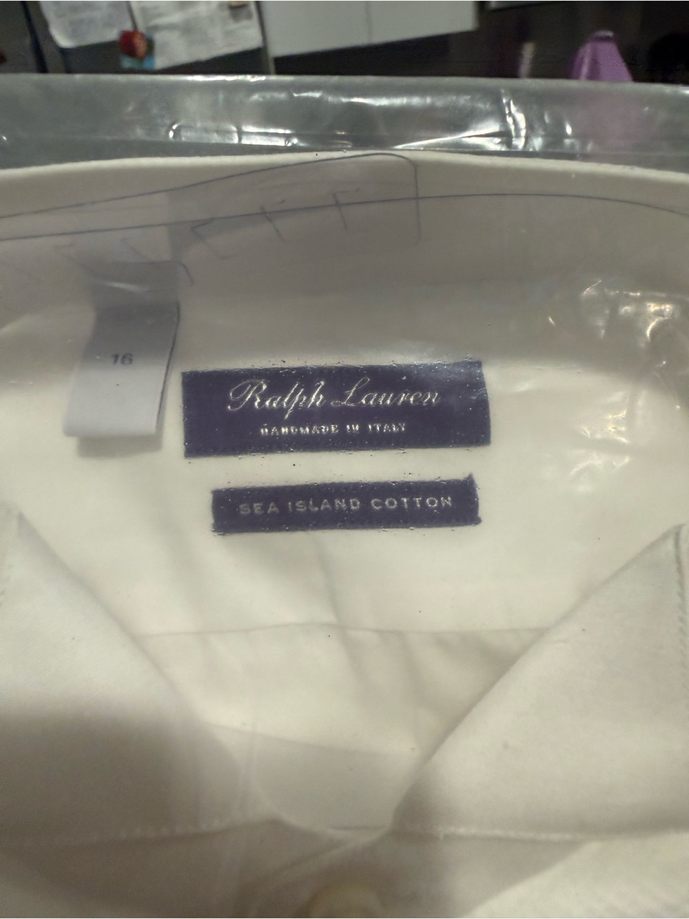 Ralph Lauren Purple Label Men's Sea Island Cotton Textured Dress Shirt - Picture 5 of 6